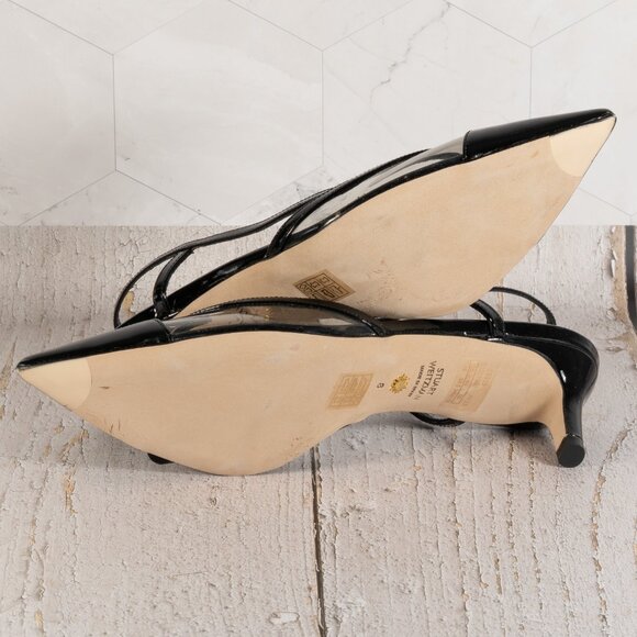 Stuart Weitzman Womens Mondrian 50 Slingback Color Black/Flannel Size 8 B - Picture 6 of 11